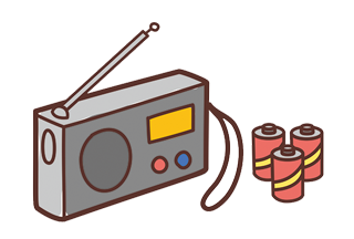 乾電池とラジオ